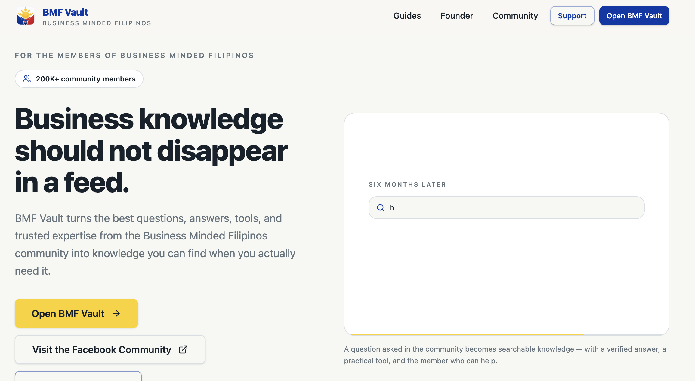 Work sample: BMF Vault — Business Minded Filipinos Knowledge & Expert Platform